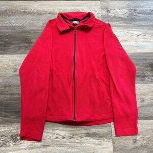 Patagonia Jacket Red Womens L Full Zip Collared Fleece Synchilla Vintage 2000s
